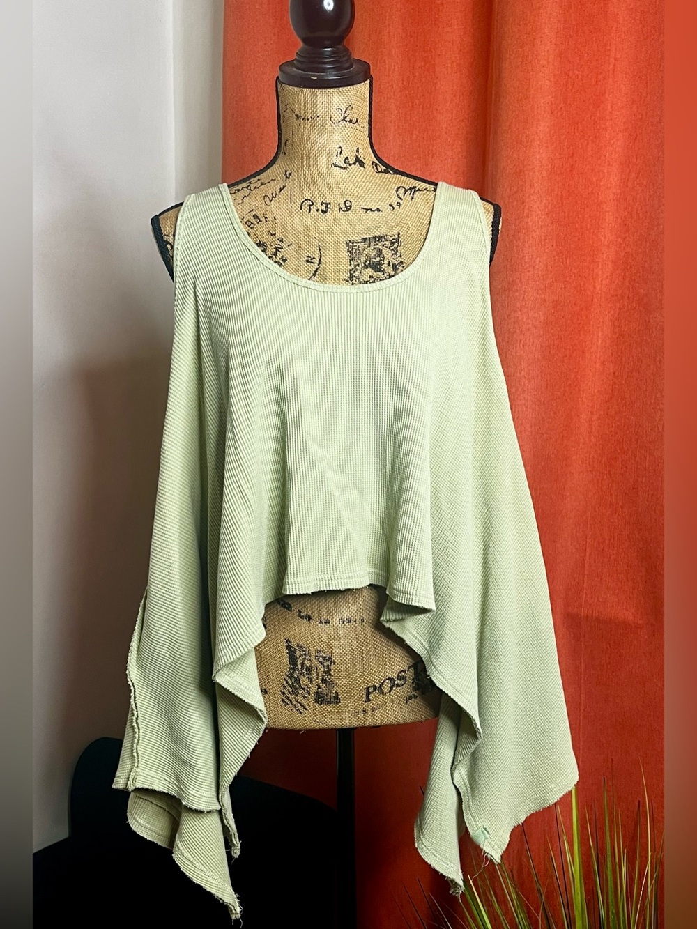 Bibi Sage Green Sleeveless Trapez Tank Top